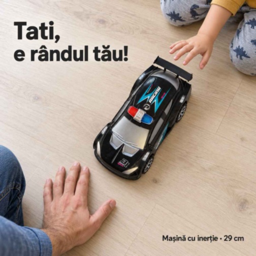Mașină de poliție sport cu inerție, 29 cm