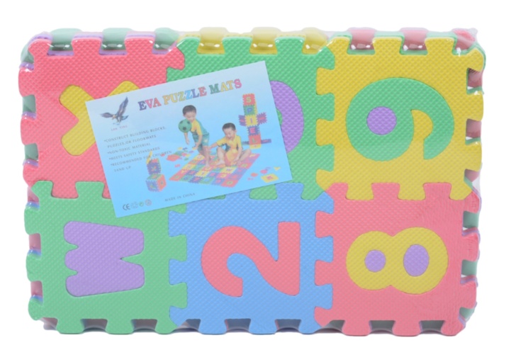 Covoraș Puzzle din Burete cu Litere și Cifre, 36 Plăci