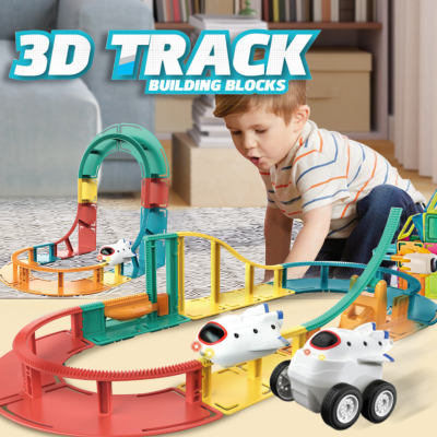 Pista 3D cu Blocuri de Construcție și Mașină Spațială – Aventură Interactivă | image
