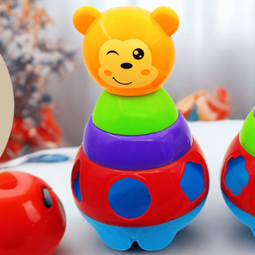 Ursuleț Interactiv de Sortare – Jucărie Educativă cu Forme Geometrice Colorate