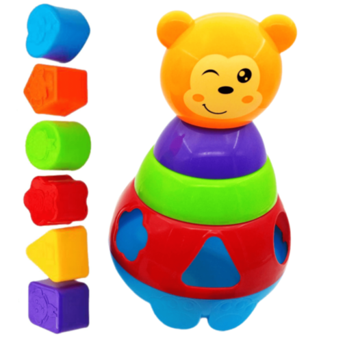 Ursuleț Interactiv de Sortare – Jucărie Educativă cu Forme Geometrice Colorate