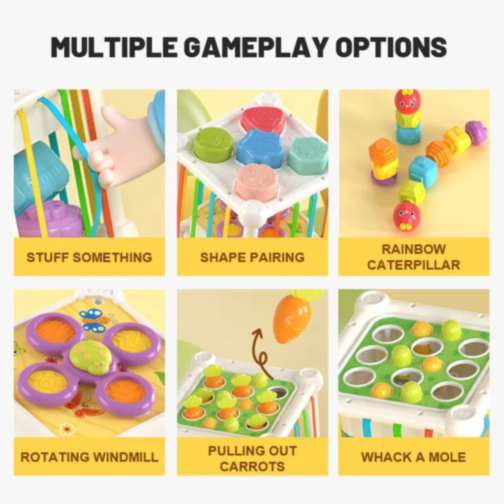 Cub multifuncțional educativ - Jocuri senzoriale și logice