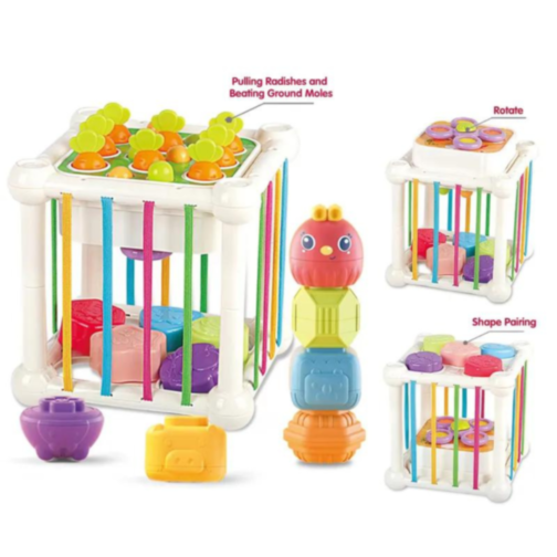 Cub multifuncțional educativ - Jocuri senzoriale și logice