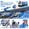 Tir Transportator cu Piste și Mașinuțe Metalice – Set Interactiv 2-în-1