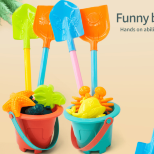 Set Jucării de Nisip cu Găletușă, Forme de Castel și Accesorii Marine (culoare aleatorie)