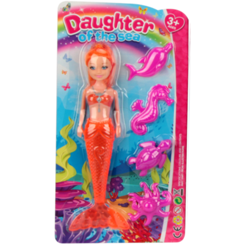 1buc. Jucărie sirenă „Daughter of the Sea” cu figurine marine