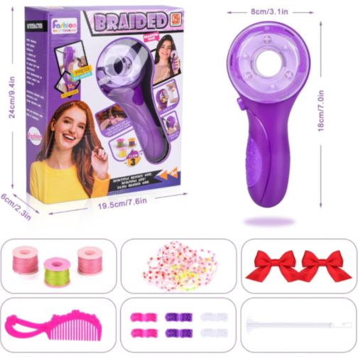 Aparat Electric de Împletit Păr Braided Fashion – Set Accesorii Coafură pentru Fetițe