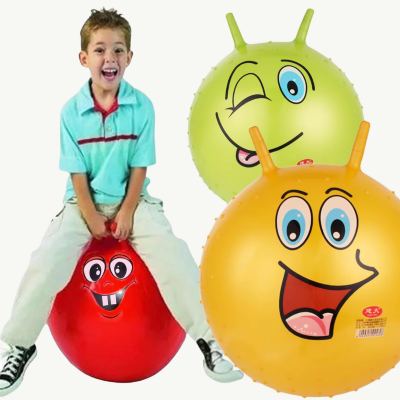 Minge de Sărit cu Mânere – Jucărie Distractivă cu Fețe Haioase (culoare aleatorie) | image
