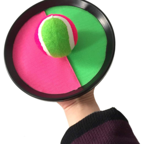 Set Joc de Prindere cu 2 Discuri Velcro și Minge Colorată – Distracție în Aer Liber