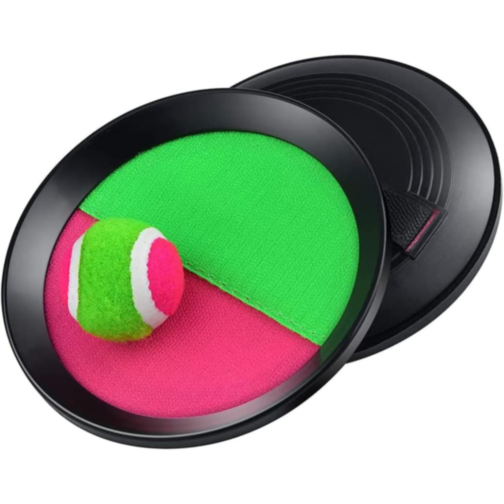 Set Joc de Prindere cu 2 Discuri Velcro și Minge Colorată – Distracție în Aer Liber