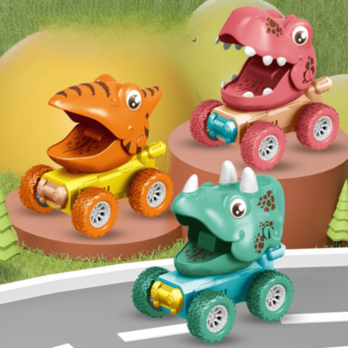 1buc. Mașinuță Dinozaur Colorată Press & Go (model aleatoriu)