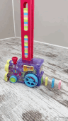 Tren Domino cu 80 de Piese Colorate și Aranjare Automată