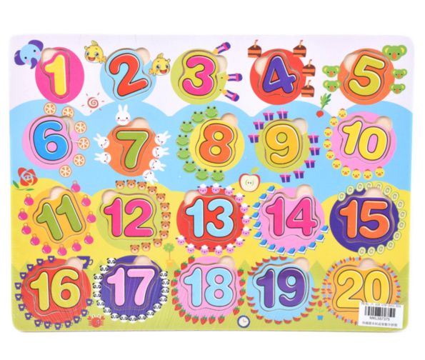 Puzzle Incastru din Lemn cu Cifre 