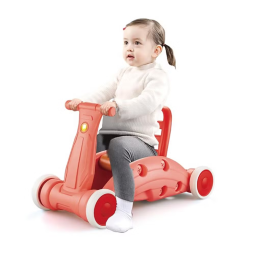 Mașinuță Multifuncțională 3 în 1 – Premergător, Balansoar și Vehicul (culoare roz)