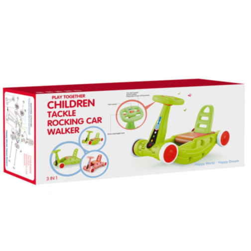 Mașinuță Multifuncțională 3 în 1 – Premergător, Balansoar și Vehicul (culoare roz)