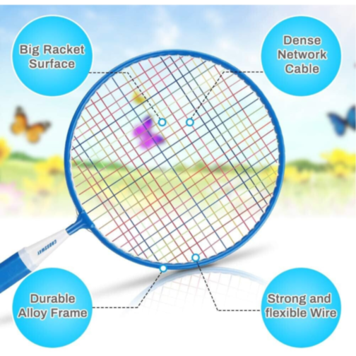 Set Badminton pentru Copii cu 2 Rachete și 3 Fluturași (culoare aleatorie)
