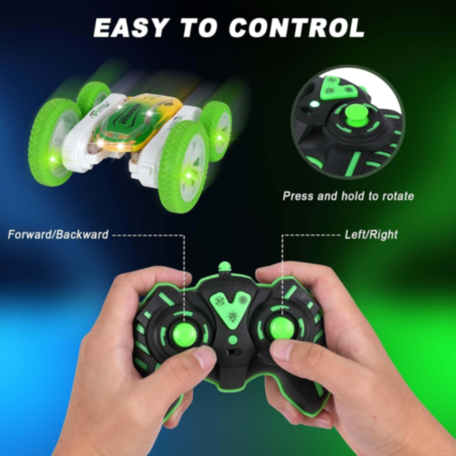 Mașinuță de Cascadorii cu Telecomandă și LED – Model Flip 360°