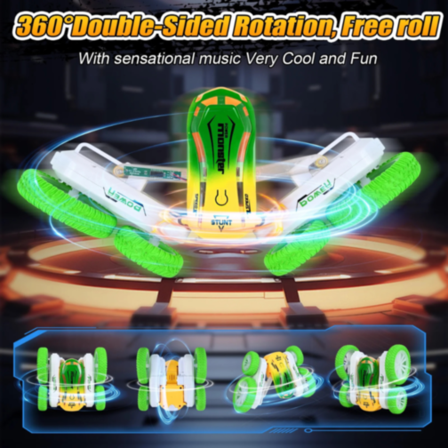 Mașinuță de Cascadorii cu Telecomandă și LED – Model Flip 360°