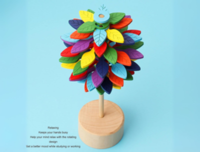 Arbore Montessori din Lemn Colorat Rotativ Educațional | image