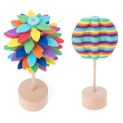 Arbore Montessori din Lemn Colorat Rotativ Educațional | image