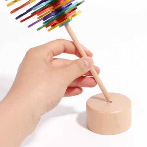 Arbore Montessori din Lemn Colorat Rotativ Educațional