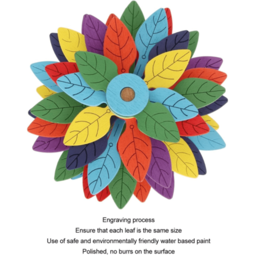 Arbore Montessori din Lemn Colorat Rotativ Educațional