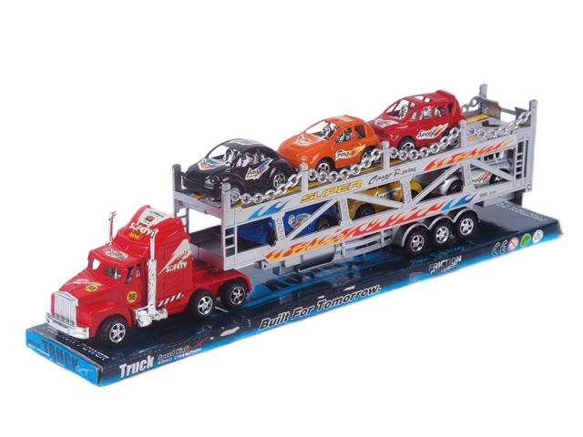 Camion cu Trailer și 6 Mașinuțe, 41cm
