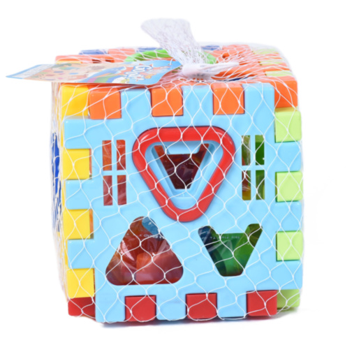Cub Puzzle Educativ cu 18 Figuri de Stivuit 