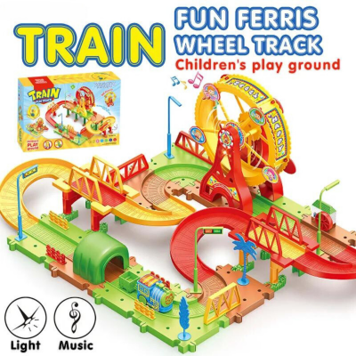 Set tren electric cu pistă și roată panoramică | image