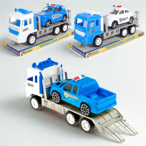 Camion Transport Poliție cu Mașină de Jucărie (culoare aleatorie)
