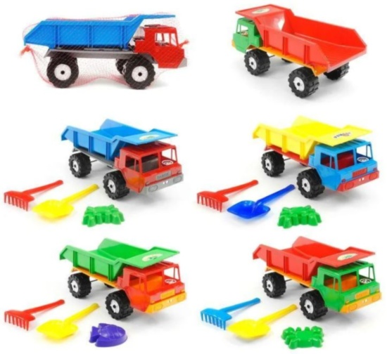 Camion cu Lopățica, Greblă și Formă de Nisip, 42cm