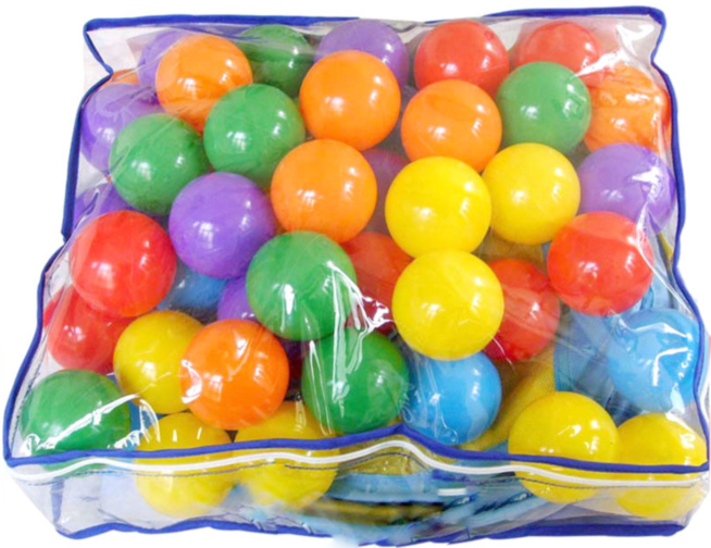 Set 100 Bile Colorate din Plastic, diametru 6cm