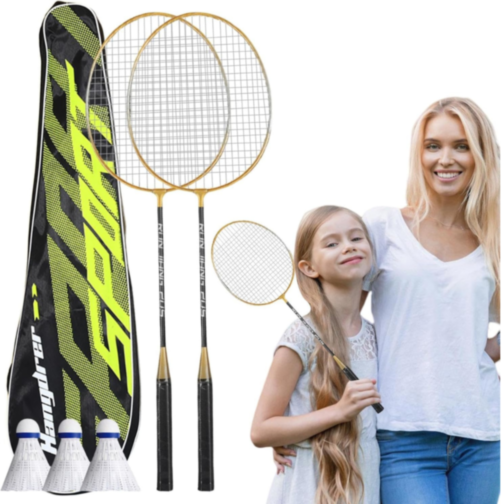 Set 2 Rachete Badminton cu Geantă și Fluturași Inclusi | Ideal pentru Familie și Prieteni