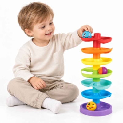 Turn cu piste spiralate si bile pentru copii | image
