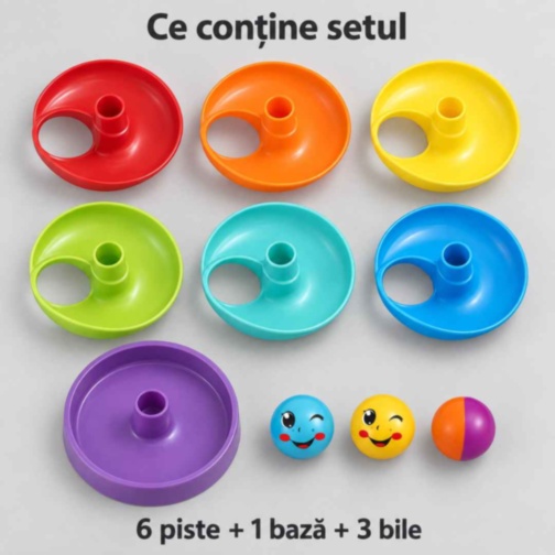 Turn cu piste spiralate si bile pentru copii