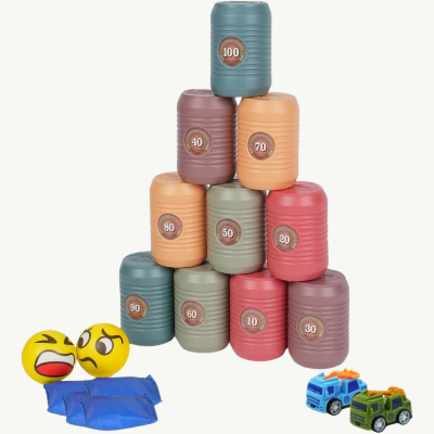 Joc de aruncat cu mingi și cutii colorate | image