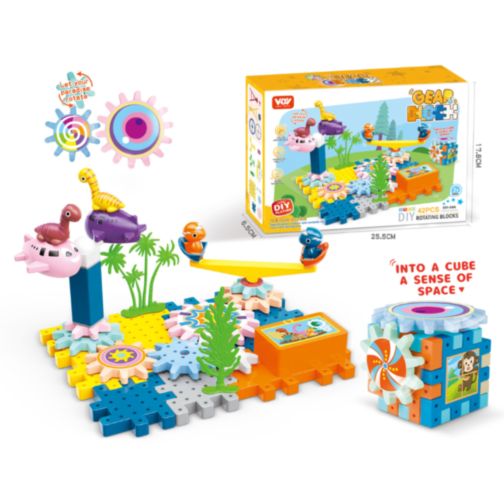 Set Blocuri Rotative Dinozauri Interactiv