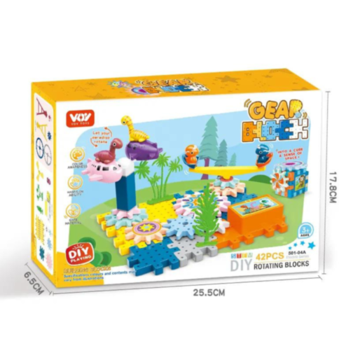 Set Blocuri Rotative Dinozauri Interactiv