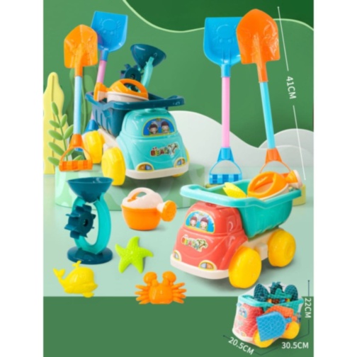 Camion Jucărie cu Lopeți, Stropitoare și Forme de Nisip (culoare aleatorie)