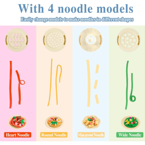 Mașină Jucărie Noodle Maker cu Pastă Colorată