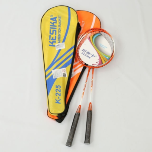 Set 2 Rachete Badminton Portocalii cu Geantă de Transport