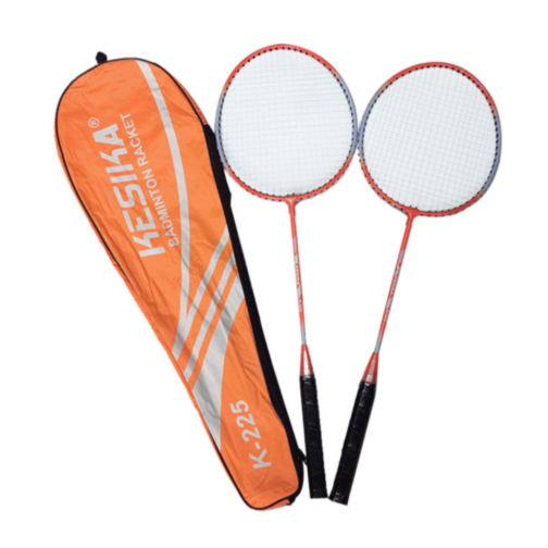 Set 2 Rachete Badminton Portocalii cu Geantă de Transport