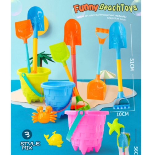 Set Jucării Nisip „Castel Magic” cu Găletușă și Unelte Extra-Lungi (culoare aleatorie)