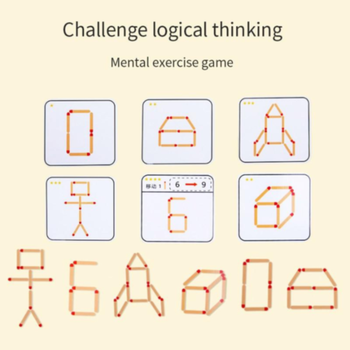 Puzzle Educațional Matchstick - Joc de Construcție și Logică