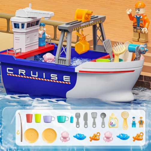 Barcă Interactivă Gourmet Voyager cu Accesorii pentru Joacă Creativă