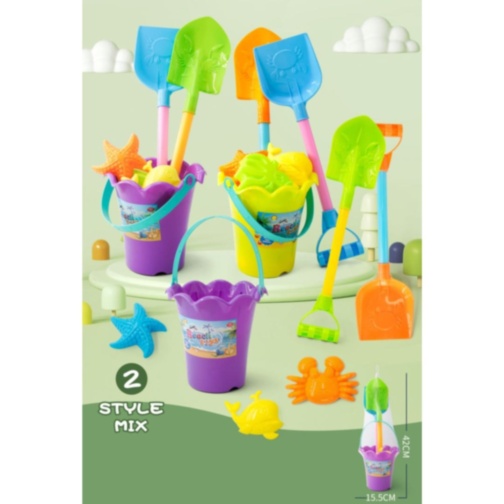 Set Jucării Plajă „Beach Fun” cu Găletușă și Unelte Mari (culoare aleatorie)