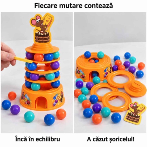 Joc de îndemânare Tumbling Cake cu bile colorate