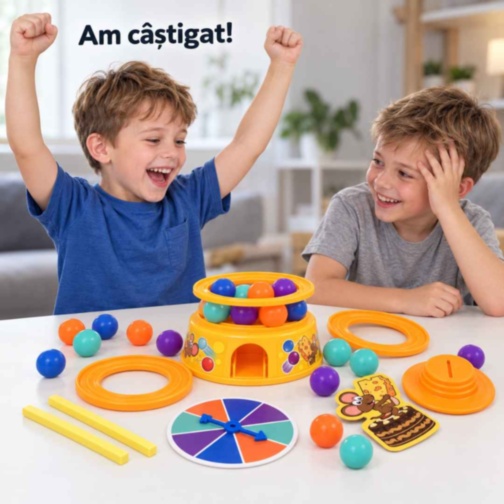 Joc de îndemânare Tumbling Cake cu bile colorate