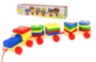 Tren de Lemn cu 4 Forme Geometrice de Stivuit, 39cm