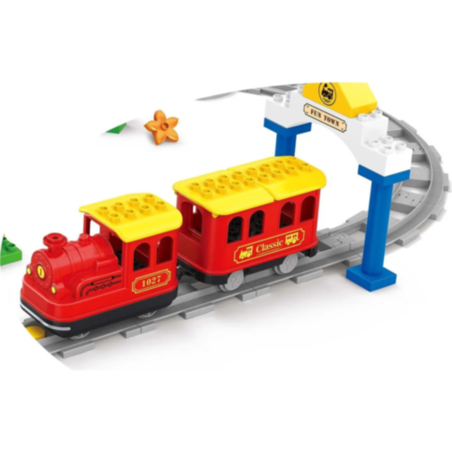 Tren Interactiv cu Blocuri Inteligente și Lumină pentru Copii